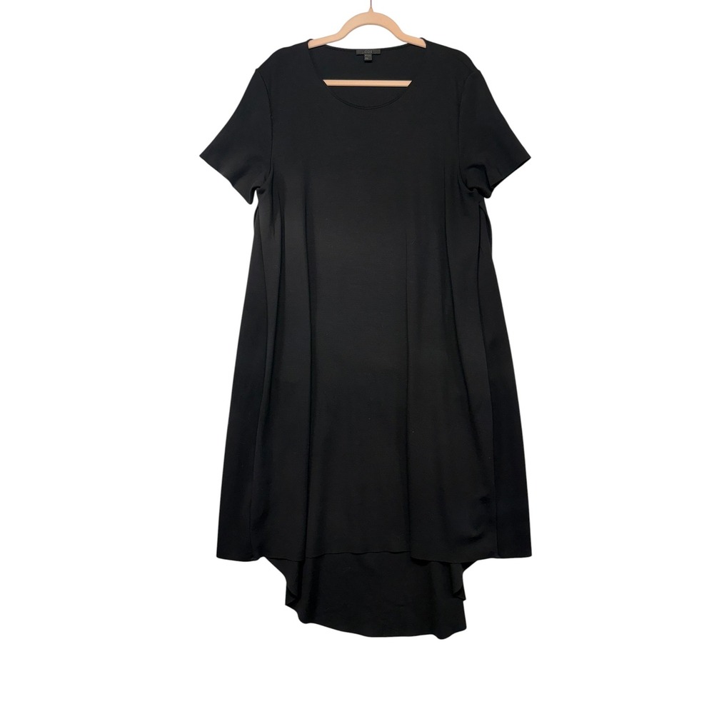COS Black High Low Short Sleeve T-Shirt Day Dress Quiet Luxury Womens Large